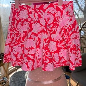 Lilly Pulitzer Luxletic UPF + 50 red, white and pink crab size XXS